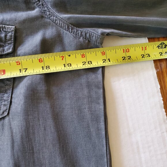 Sneak Peek Black Burnout Shirt Dress Tencel Lightweight Button Up Large - Picture 14 of 16